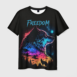 Мужская футболка Волк свобода