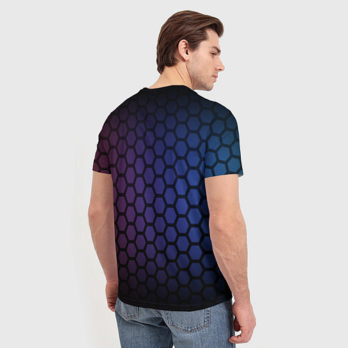 Мужская футболка Abstract hexagon fon / 3D-принт – фото 4