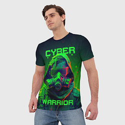 Футболка мужская Кибер воин в стиле киберпанк, цвет: 3D-принт — фото 2