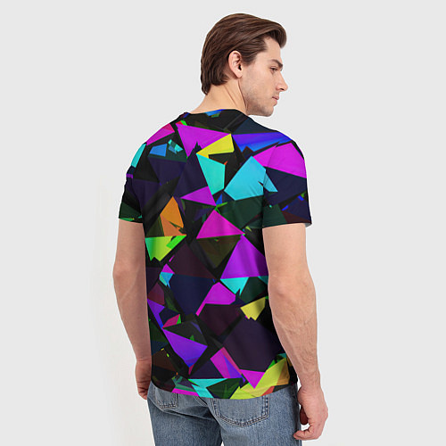 Мужская футболка Shapes triangle geometry / 3D-принт – фото 4