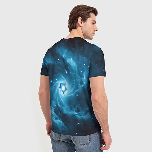 Мужская футболка An astronaut in blue space / 3D-принт – фото 4