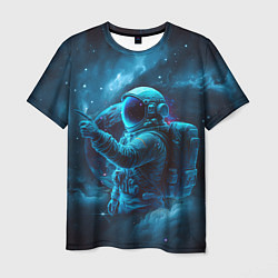 Мужская футболка An astronaut in blue space