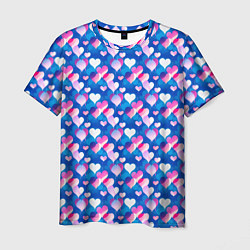 Мужская футболка Узор из сердечек