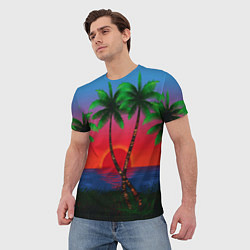 Футболка мужская Пальмы и море, цвет: 3D-принт — фото 2