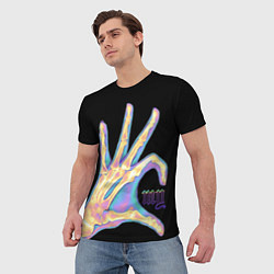 Футболка мужская Сердечко левой рукой - неоновый рентген, цвет: 3D-принт — фото 2