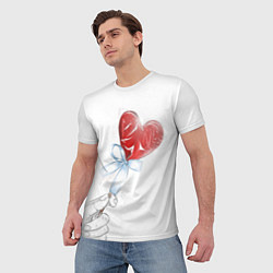 Футболка мужская Леденец сердечко, цвет: 3D-принт — фото 2