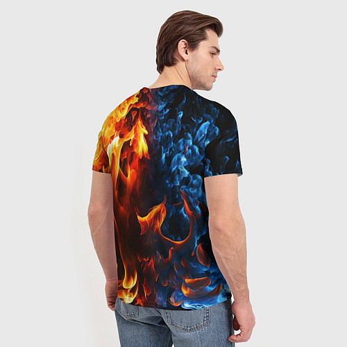 Мужская футболка Битва огней - два пламени / 3D-принт – фото 4