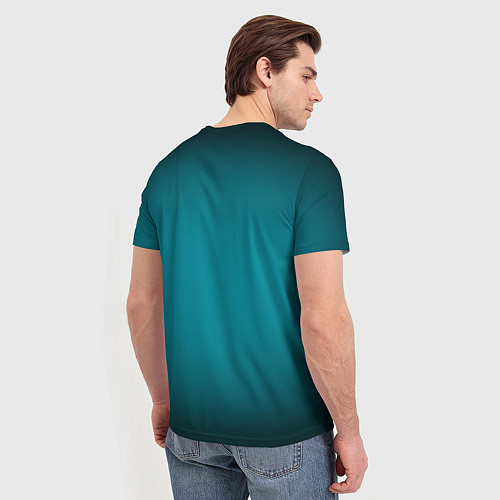 Мужская футболка Темно-бирюзовый градиент / 3D-принт – фото 4