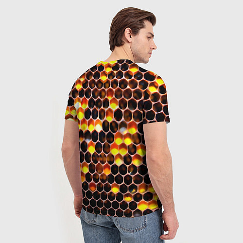 Мужская футболка Медовые пчелиные соты / 3D-принт – фото 4