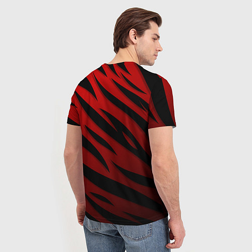 Мужская футболка Красный градиент - языки пламени / 3D-принт – фото 4