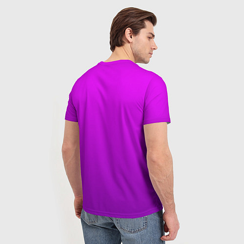 Мужская футболка Ярко-фиолетовый градиент / 3D-принт – фото 4