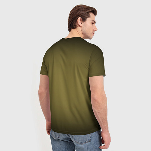 Мужская футболка Градиент хаки / 3D-принт – фото 4