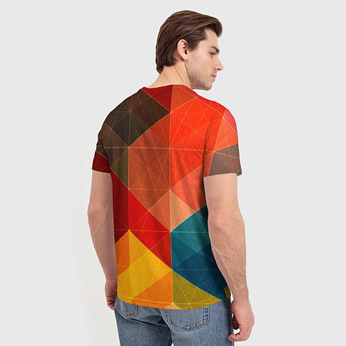 Мужская футболка Абстрактная геометрия мозаика / 3D-принт – фото 4
