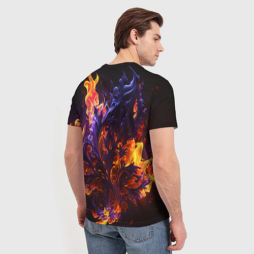 Мужская футболка Текстура огня / 3D-принт – фото 4