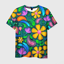 Мужская футболка Мандала на энергию - цветы
