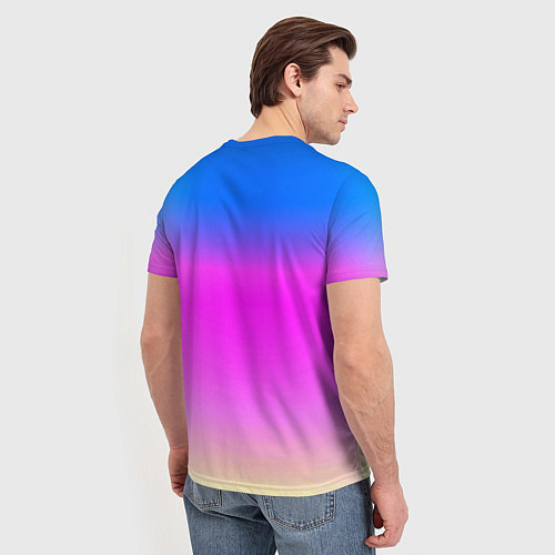 Мужская футболка Неоновые краски космоса / 3D-принт – фото 4