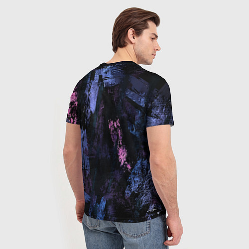 Мужская футболка Неоновые пятна краской / 3D-принт – фото 4