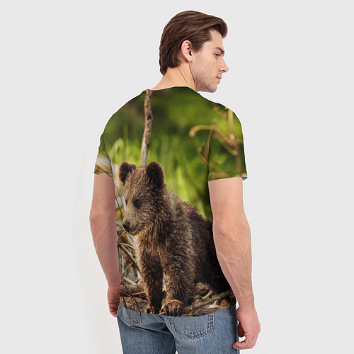 Мужская футболка Медвежонок красавец / 3D-принт – фото 4