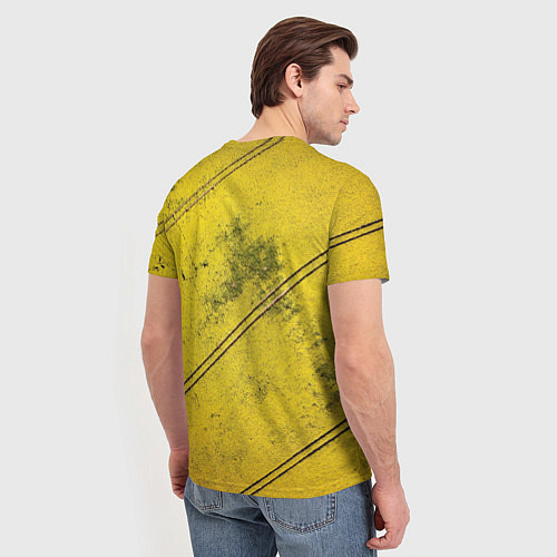 Мужская футболка Абстрактная ярко-золотая текстура / 3D-принт – фото 4