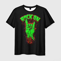 Мужская футболка Rock on zombie