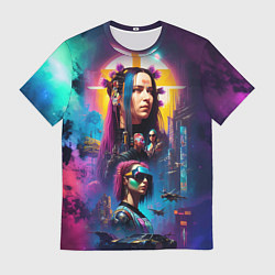 Мужская футболка Cyberpunk - neural network