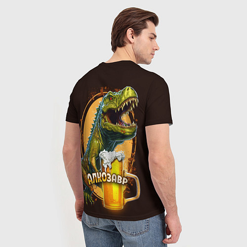Мужская футболка Алкозавр Т-Рекс / 3D-принт – фото 4