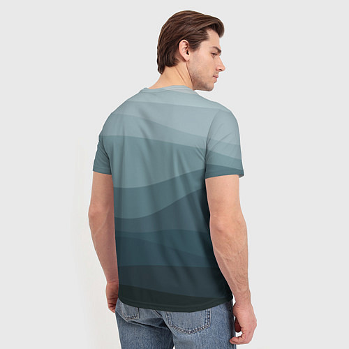 Мужская футболка Бирюзовые волны / 3D-принт – фото 4