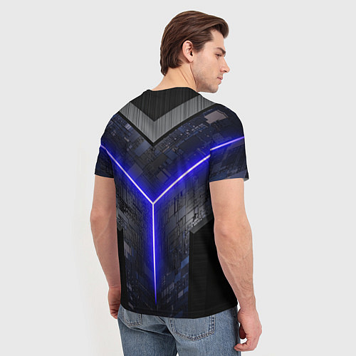 Мужская футболка Лучевая подсветка неон / 3D-принт – фото 4