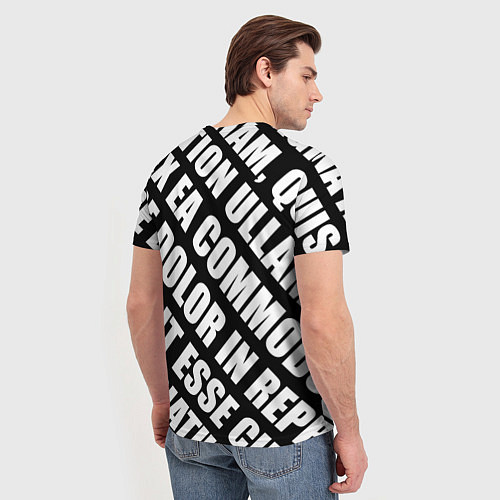 Мужская футболка Крупный рубленый текст Lorem Ipsum каллиграфия на / 3D-принт – фото 4