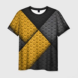 Футболка мужская Желтая текстурная линия, цвет: 3D-принт