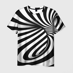 Мужская футболка Оптические иллюзии зебра