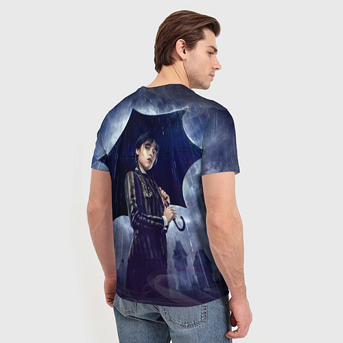 Мужская футболка Уэнсдей Аддамс с зонтом / 3D-принт – фото 4