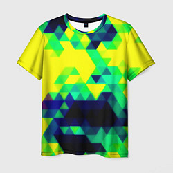 Мужская футболка Yellow green texture