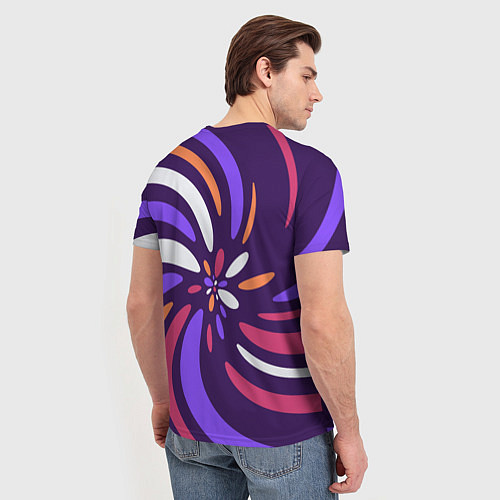 Мужская футболка Галактика цветов / 3D-принт – фото 4