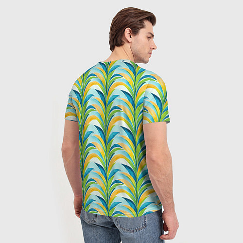 Мужская футболка Летний паттерн с листьями / 3D-принт – фото 4
