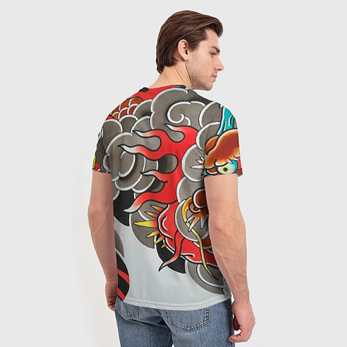 Мужская футболка Иредзуми: дракон в дыму / 3D-принт – фото 4