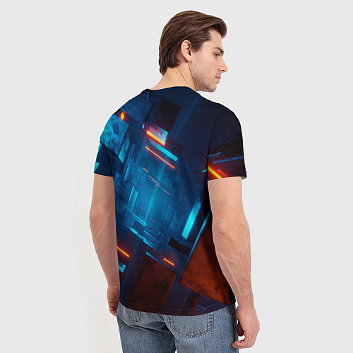 Мужская футболка Туннель из кубов / 3D-принт – фото 4