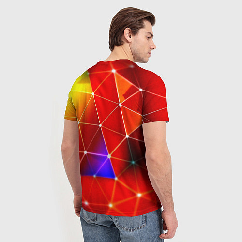 Мужская футболка Digital triangle abstract / 3D-принт – фото 4