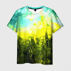 Мужская футболка Green abstract colors