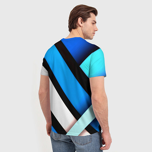 Мужская футболка Спортивная геометрия из полос / 3D-принт – фото 4