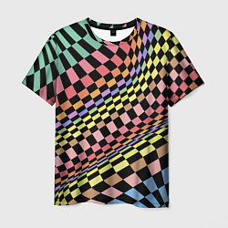 Мужская футболка Colorful avant-garde chess pattern - fashion