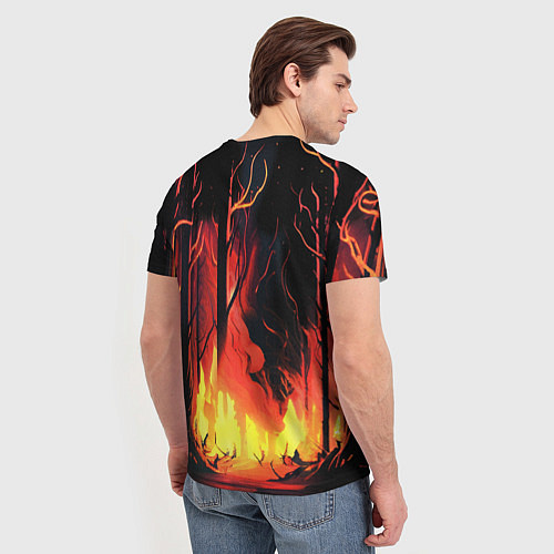 Мужская футболка Тигр воин в огне / 3D-принт – фото 4