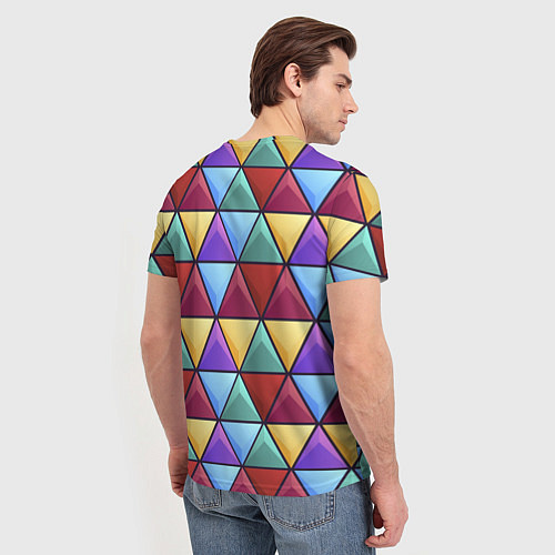Мужская футболка Геометрический красочный паттерн / 3D-принт – фото 4