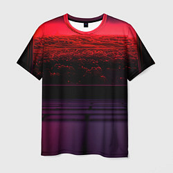 Мужская футболка Пурпурный закат-арт