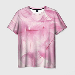 Футболка мужская Розовые перышки, цвет: 3D-принт
