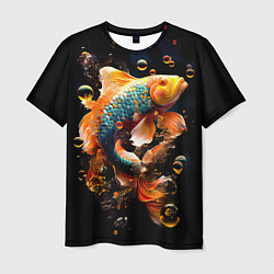 Мужская футболка Золотая рыбка с изумрудной чешуей