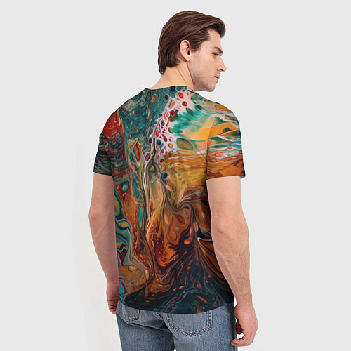 Мужская футболка Разводы краски: арт нейросети / 3D-принт – фото 4