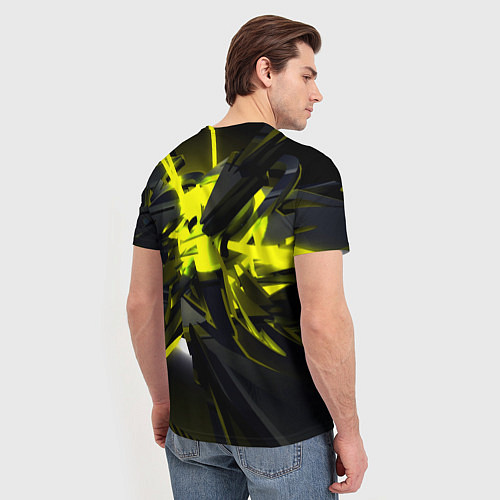 Мужская футболка Yellow gold abstraction / 3D-принт – фото 4