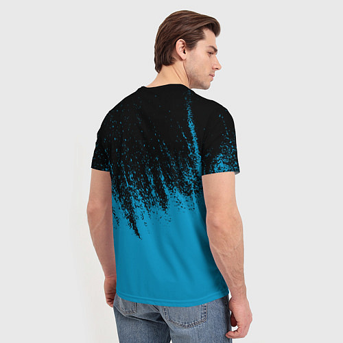 Мужская футболка Bmw голубые брызги / 3D-принт – фото 4