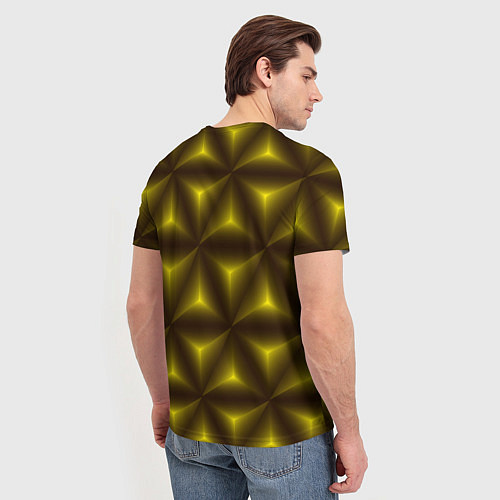 Мужская футболка Желтые треугольники / 3D-принт – фото 4
